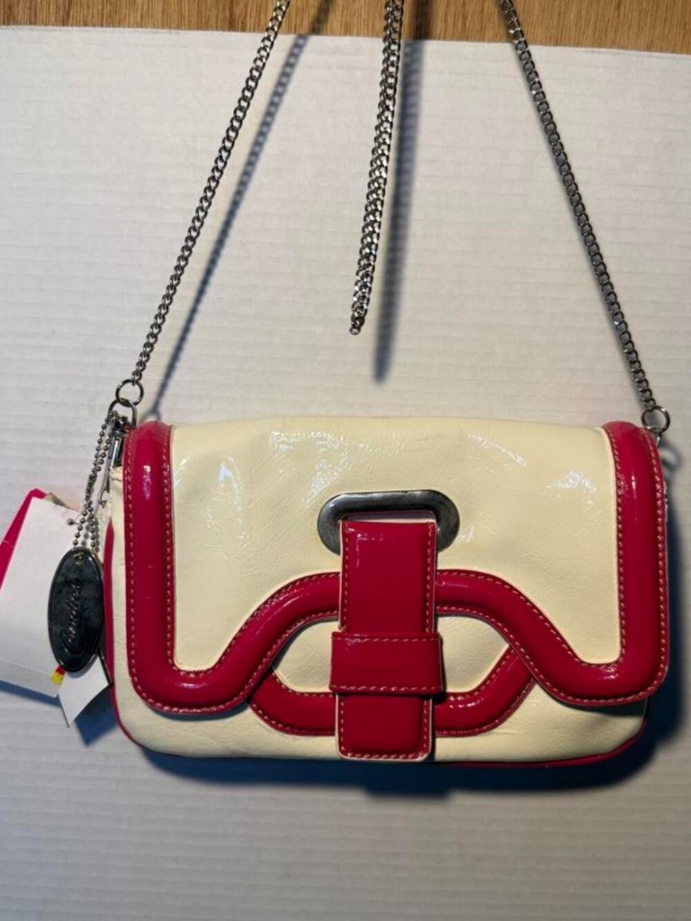 Candie's fuchsia pink and cream purse crossbody clutch vintage y2k NWT